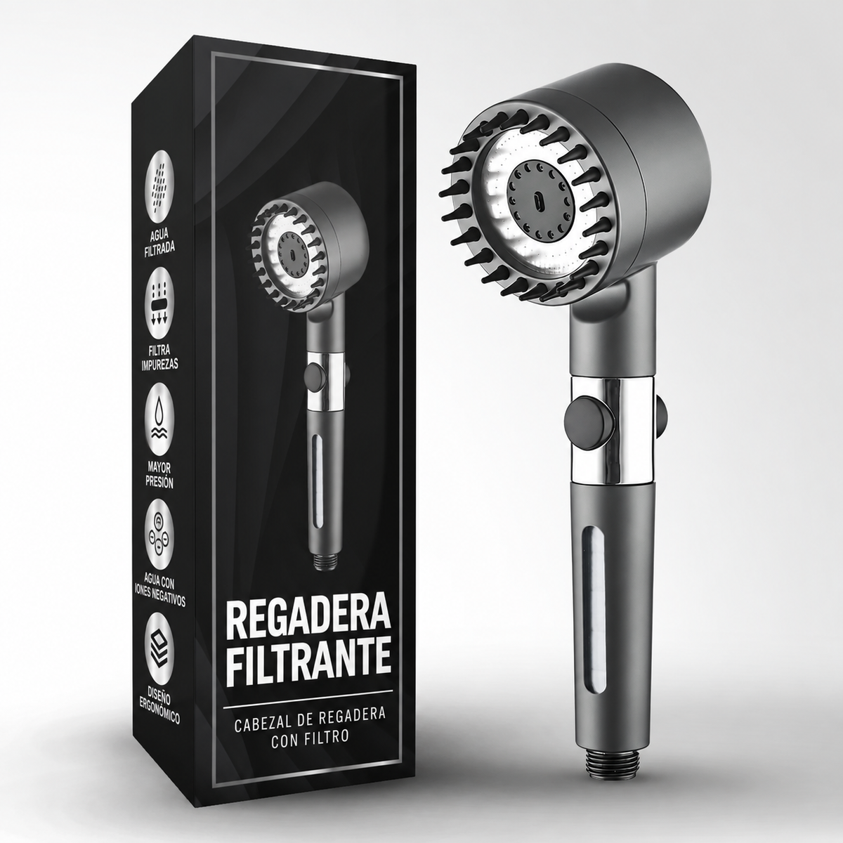 Regadera Filtrante de Alta Presión