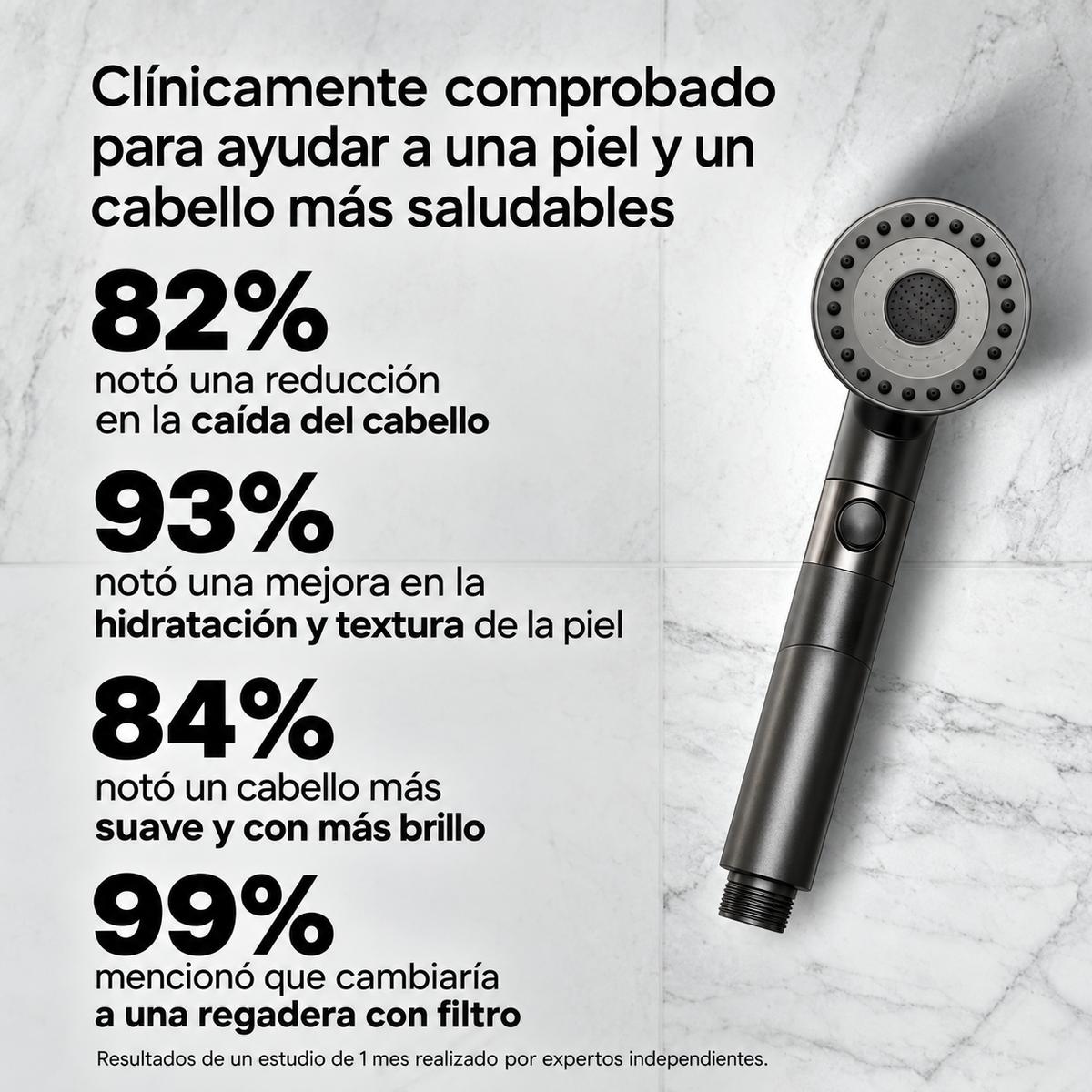 Regadera Filtrante de Alta Presión